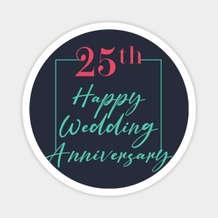 25th WEDDING ANNIVERSARY Simple Design Magnet